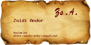 Zsidi Andor névjegykártya